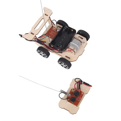 Wooden RC Car Kit – DIY STEM Remote Control Vehicle Model Building Kit for Kids & Students