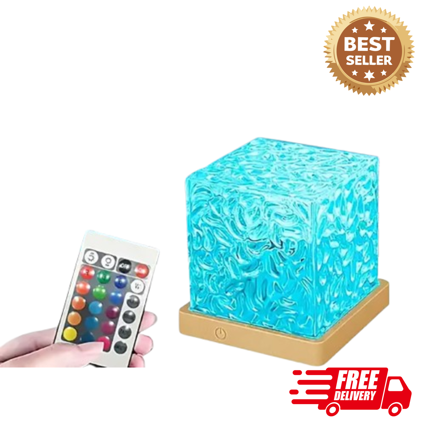 Ocean Wave Aurora Projector Light – USB RGB Water Ripple Night Light with Remote Control & 16 Colours