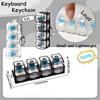 Light Up Keyboard Keychain Fidget Toy – Clickable LED Button Stress Relief Keychain for Anxiety, Office & Everyday Carry