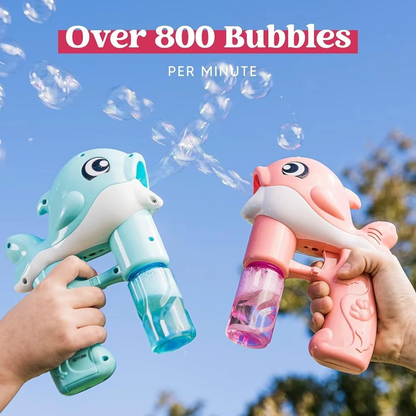 JOYFY Whale Bubble Gun Set – 2 Automatic Bubble Blowers with 4 Bubble Solution Bottles | Summer Outdoor Toy for Kids