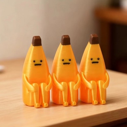 Anxious Banana 3D Printed Figurine | Funny Desk Ornament & Home Décor | Cute Collectible Gift