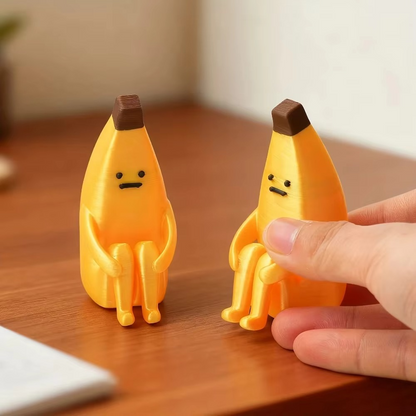 Anxious Banana 3D Printed Figurine | Funny Desk Ornament & Home Décor | Cute Collectible Gift