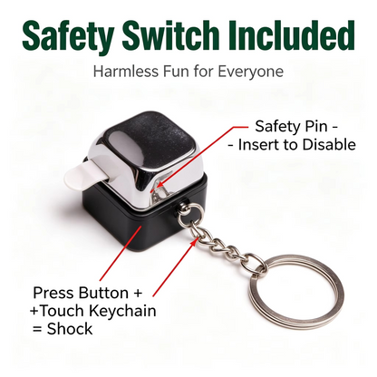 Electric Shock Prank Keychain – Mini Novelty Clicker Joke Gadget & Portable Trick Toy for Adults