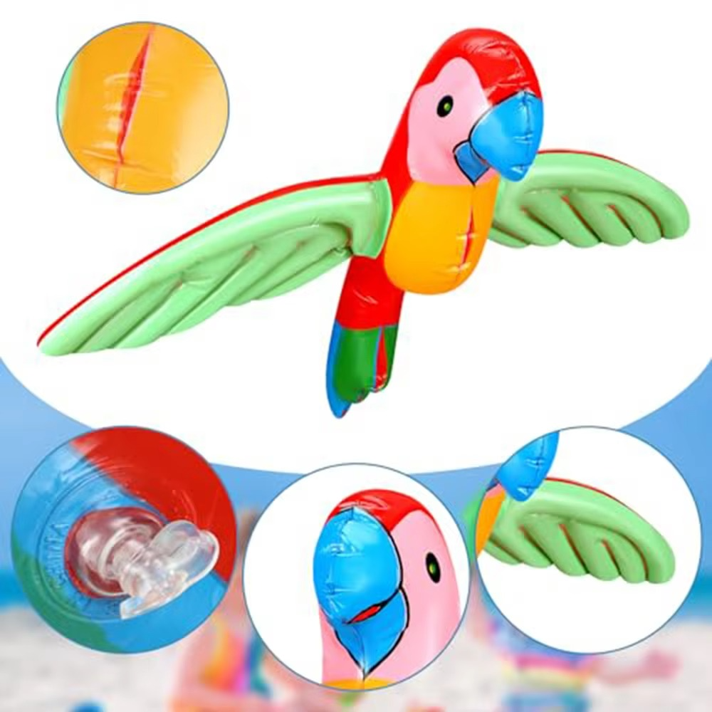 Inflatable Parrot Party Toy | PVC Tropical Bird Decoration for Beach, Pool & Hawaiian Party Games