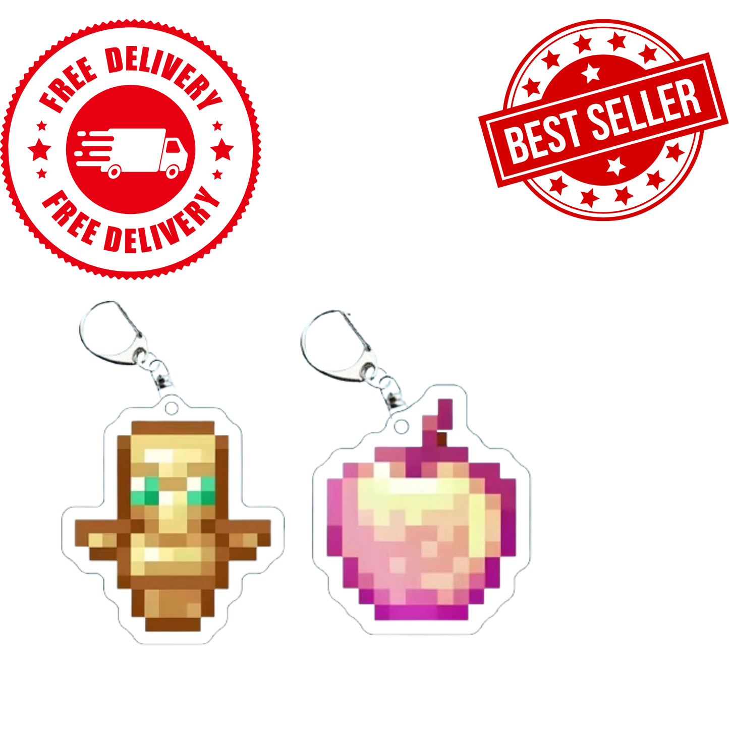 Fantasy Adventure Game-Inspired Keychain Set | Pixel Style Tool & Magic Charm Collectible Keyrings | 2–10 Pieces