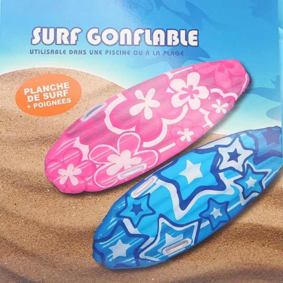 Inflatable Surfboard Beach Toy | Tropical Pool Float & Luau Party Decoration | Summer Beach Party Prop