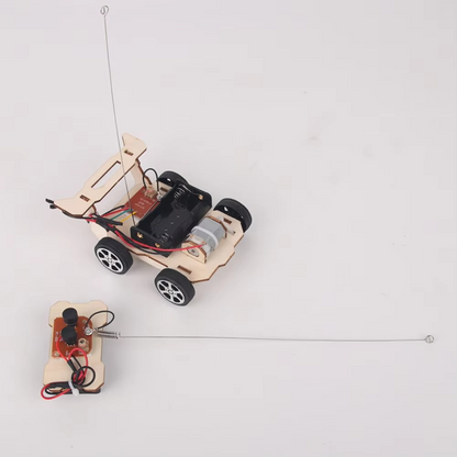 Wooden RC Car Kit – DIY STEM Remote Control Vehicle Model Building Kit for Kids & Students