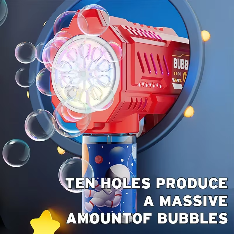 Fully Automatic Bubble Gun Rocket Toy with Bubble Solution | Portable Bubble Blower Machine for Kids Outdoor & Party Fun