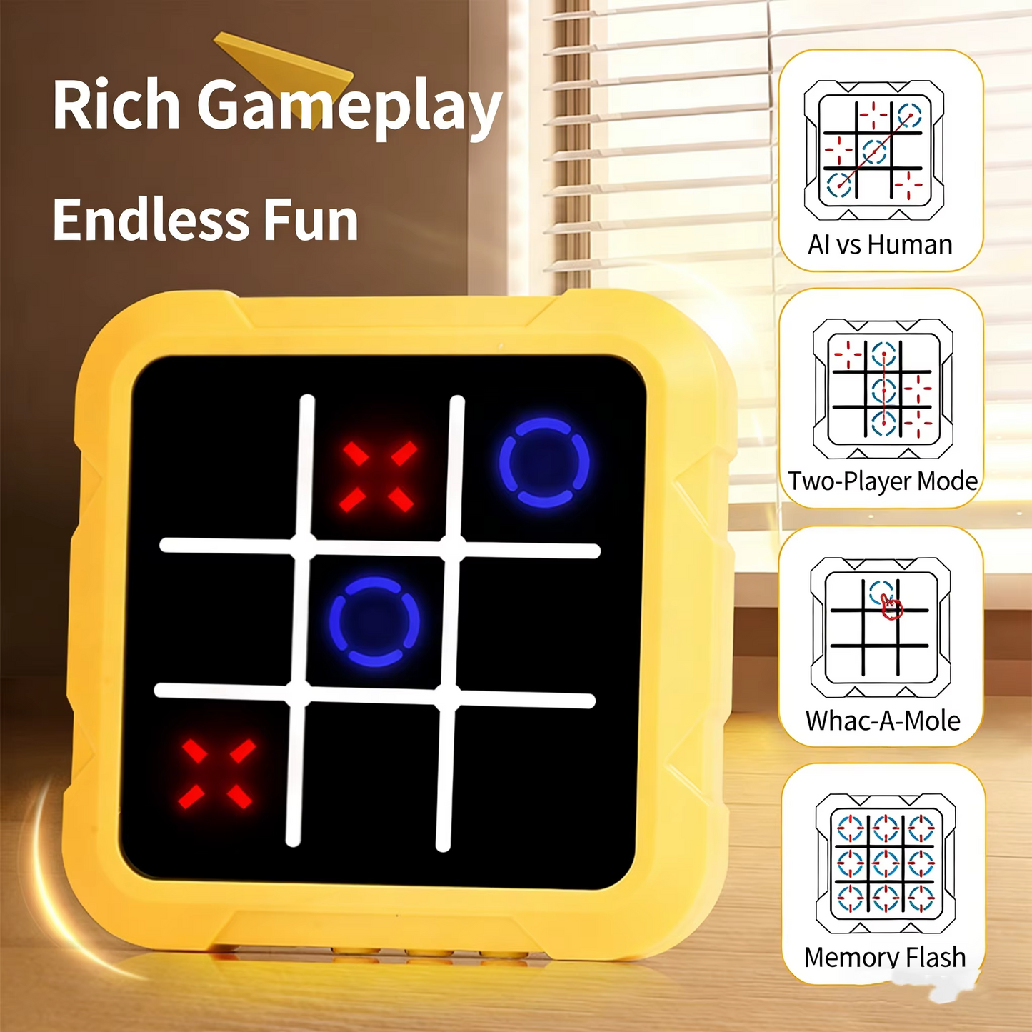 Electronic Tic Tac Toe Game – Interactive Strategy Board Game for Kids | Educational Parent-Child Brain Training Toy