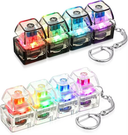Light Up Keyboard Keychain Fidget Toy – Clickable LED Button Stress Relief Keychain for Anxiety, Office & Everyday Carry