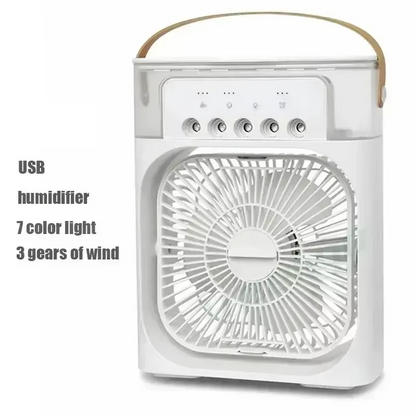 3-in-1 Portable Mini Air Cooler | USB Cooling Fan, Humidifier & LED Night Light for Home & Office