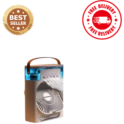 3-in-1 Portable Mini Air Cooler | USB Cooling Fan, Humidifier & LED Night Light for Home & Office