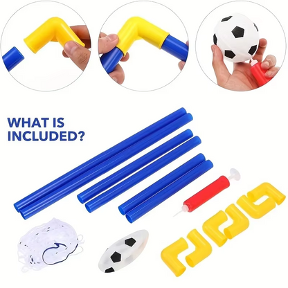Portable Mini Soccer Goal Set | Football Goal with Net, Ball & Pump | Indoor & Outdoor Training Set for Kids