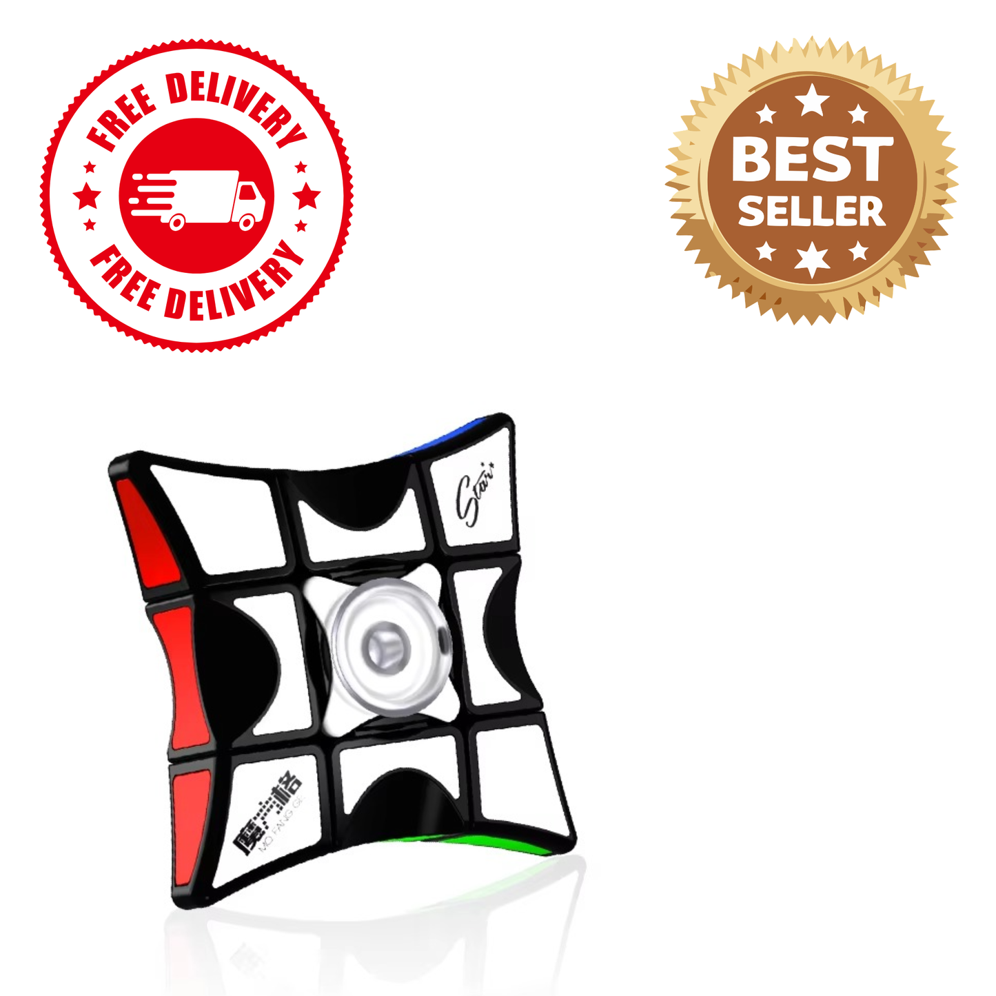 QiYi 1x3x3 Finger Spinner Magic Cube | Windmill Speed Puzzle Toy | Fidget & Brain Teaser Gift for Kids & Adults