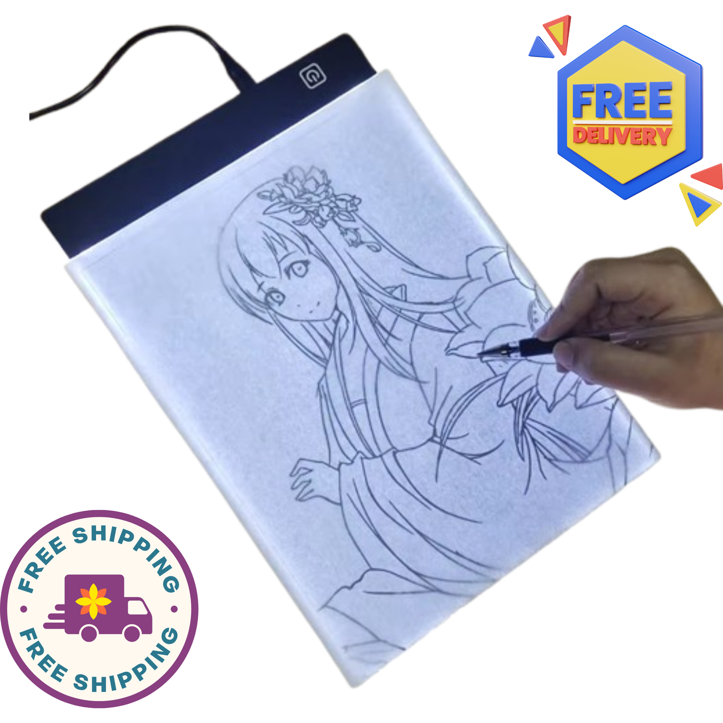 A4 LED Drawing Copy Board for Kids – 3-Level Dimmable Light Pad for Tracing, Sketching & Creative Learning