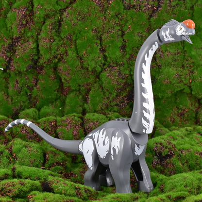 Titanosaurus Dinosaur Building Block Toy | Realistic Soft Rubber Dinosaur Figure with Construction Bricks | Educational STEM Toy for Kids