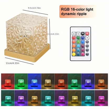 Ocean Wave Aurora Projector Light – USB RGB Water Ripple Night Light with Remote Control & 16 Colours