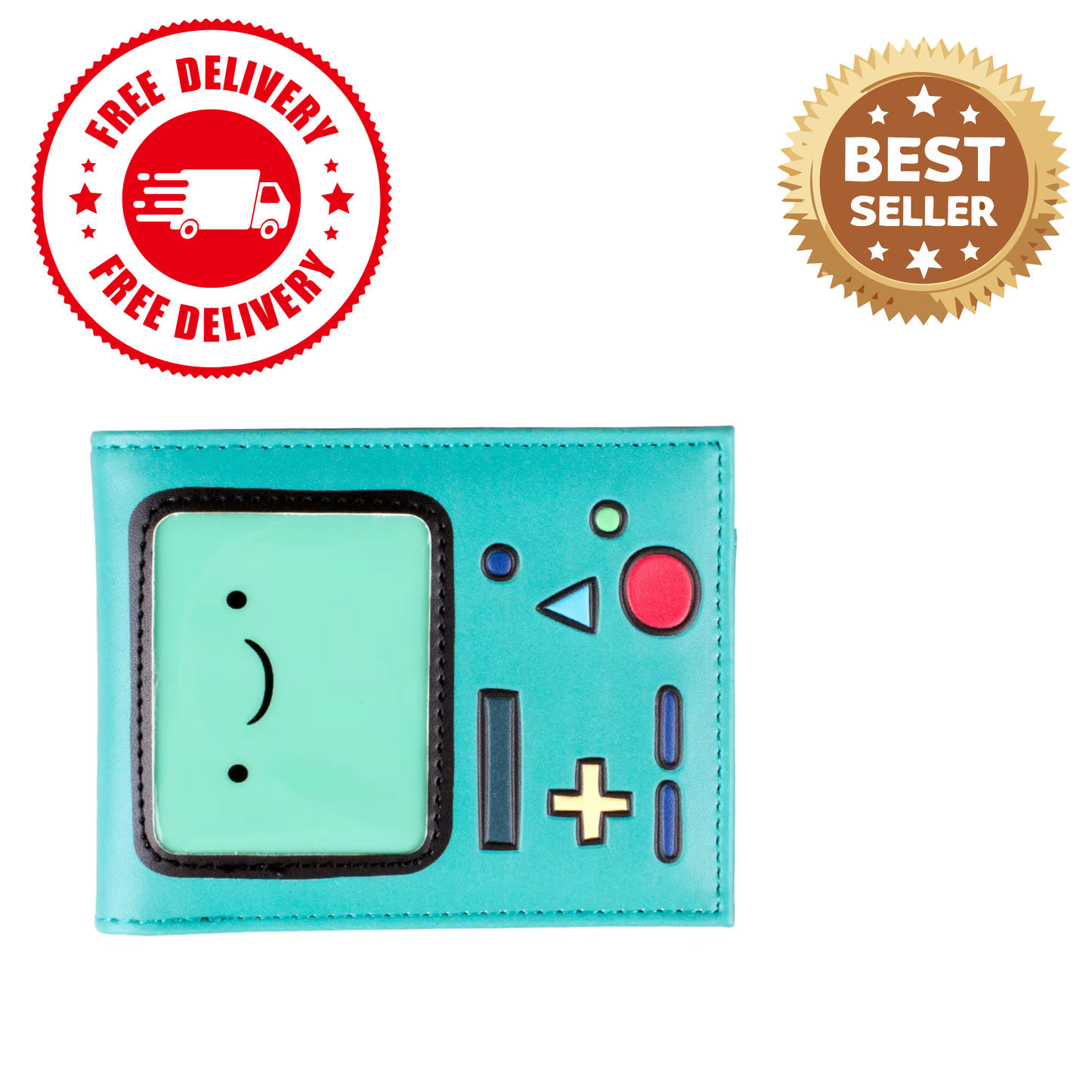 Retro Handheld Console Wallet | Foldable PU Leather Wallet with Card Holder & ID Window | Gaming-Inspired Bifold Wallet