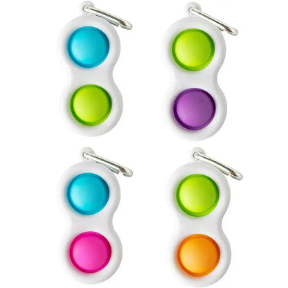 Simple Dimple Fidget Keyring Toy – Silent Sensory Pop Keychain for Kids & Adults