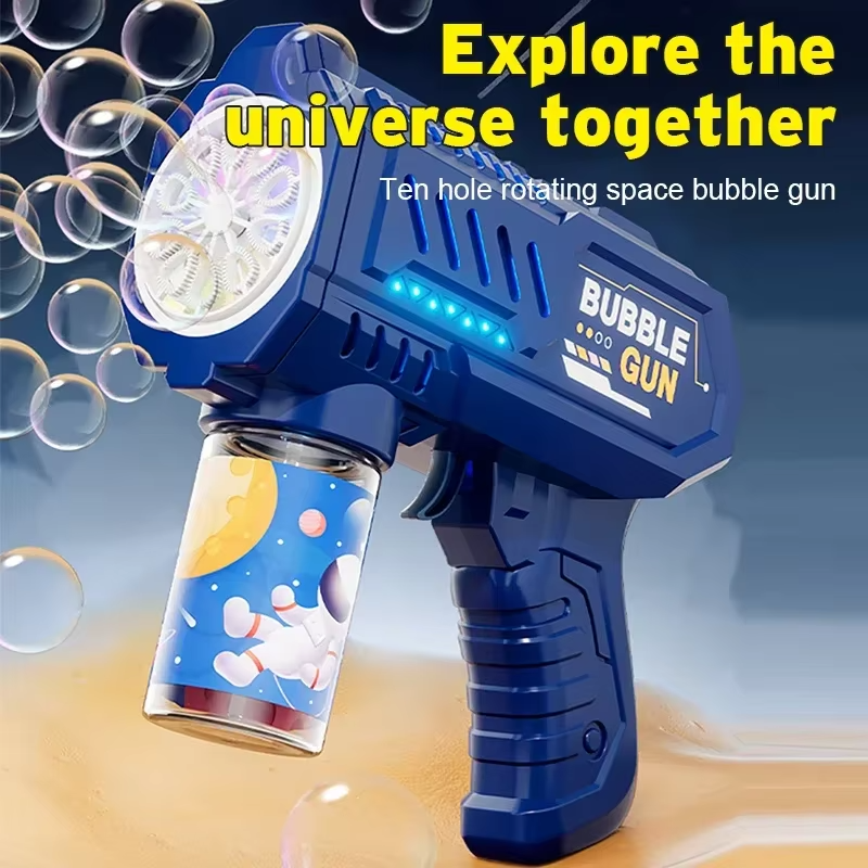 Fully Automatic Bubble Gun Rocket Toy with Bubble Solution | Portable Bubble Blower Machine for Kids Outdoor & Party Fun