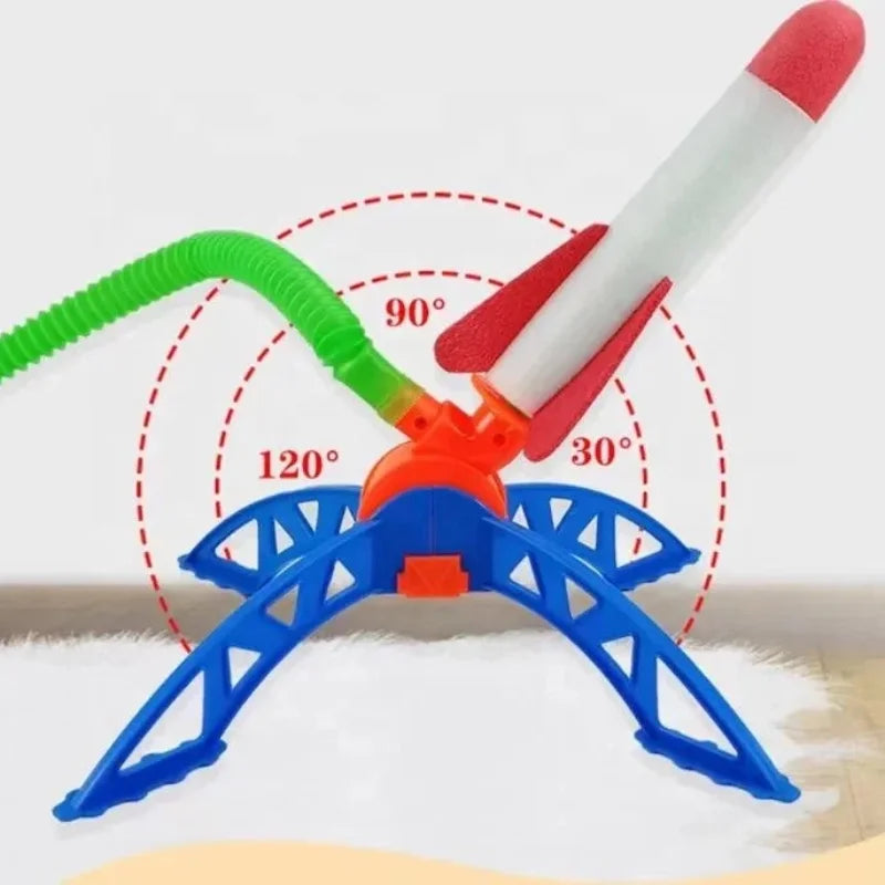 Kids Air Powered Rocket Launcher Toy – Outdoor Foam Stomp Rocket Foot Pump Game for Children