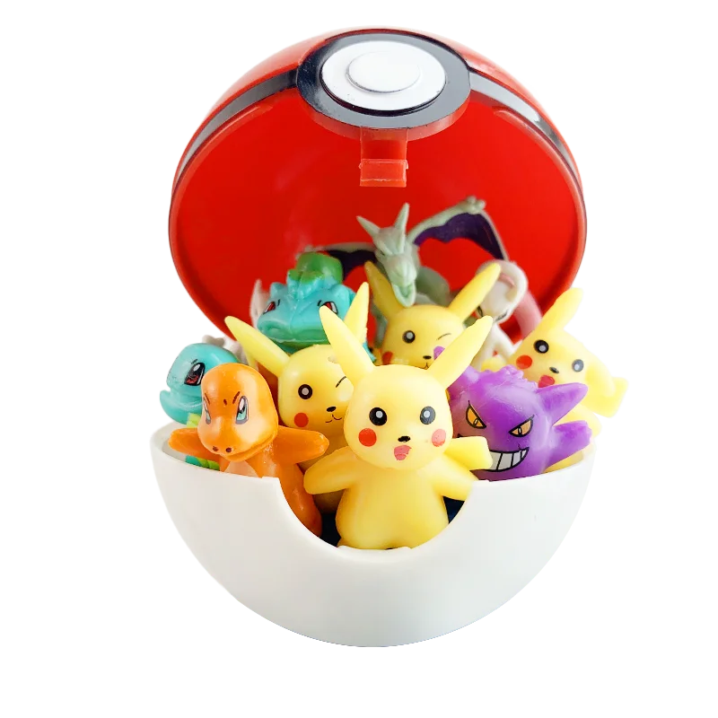 24PCS Pokémon Mini Figures Set – Pikachu Pokeball Tomy Anime Action Model Toys Collection Gift for Kids