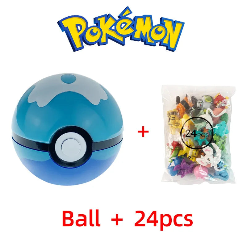 24PCS Pokémon Mini Figures Set – Pikachu Pokeball Tomy Anime Action Model Toys Collection Gift for Kids