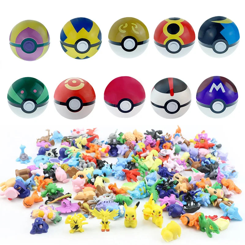 24PCS Pokémon Mini Figures Set – Pikachu Pokeball Tomy Anime Action Model Toys Collection Gift for Kids