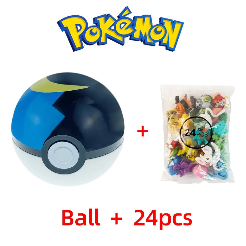 24PCS Pokémon Mini Figures Set – Pikachu Pokeball Tomy Anime Action Model Toys Collection Gift for Kids