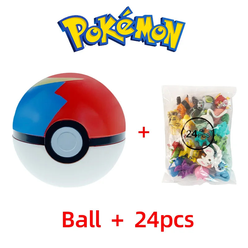 24PCS Pokémon Mini Figures Set – Pikachu Pokeball Tomy Anime Action Model Toys Collection Gift for Kids