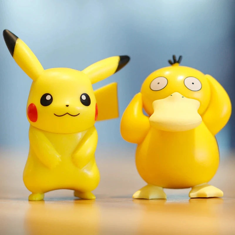 Pokémon Anime Figures Set – Pikachu Charmander Squirtle Bulbasaur Psyduck Jigglypuff Kawaii Collectible Toys for Kids Gift