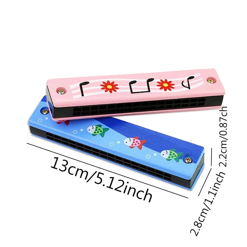 Kids Wooden Harmonica Toy – Beginner Musical Instrument for Early Learning Music Education