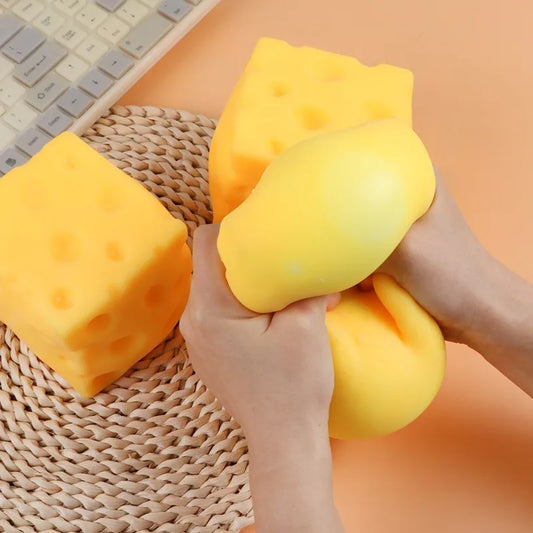 Giant Cheese Squishy Stress Ball – Slow Rising Sensory Fidget Toy for Anxiety Stress Relief Adults Kids