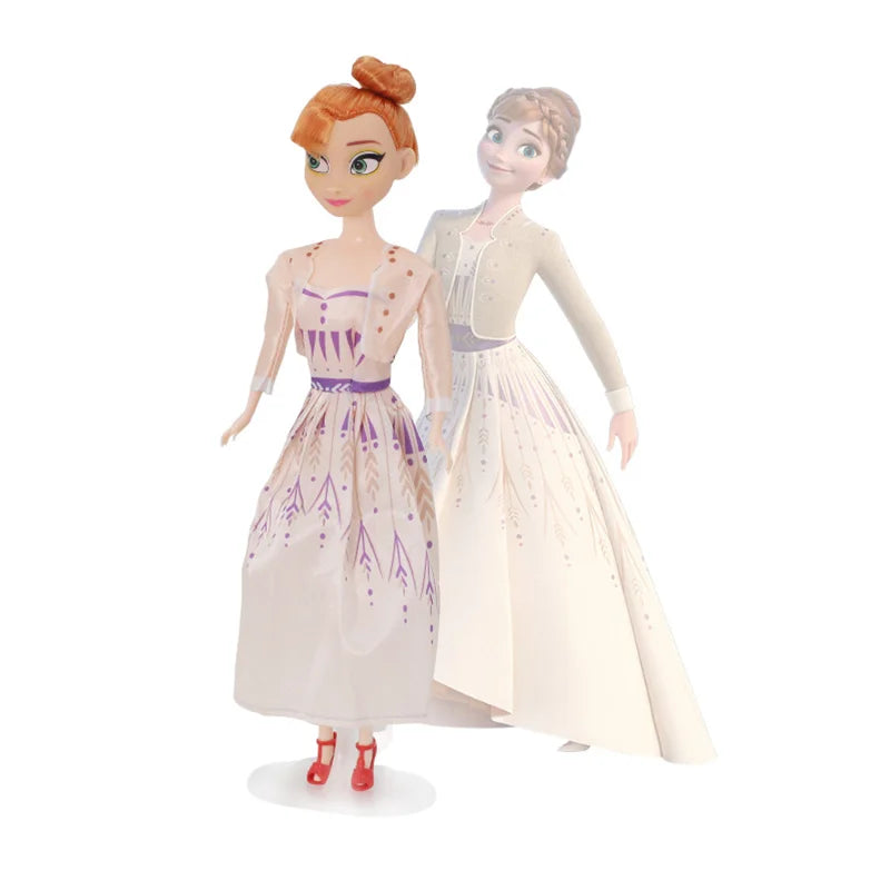 Frozen 2 Princess Elsa & Anna Dolls – 30CM Movable Joint Anime Figures Kids Christmas Gift Toys for Girls