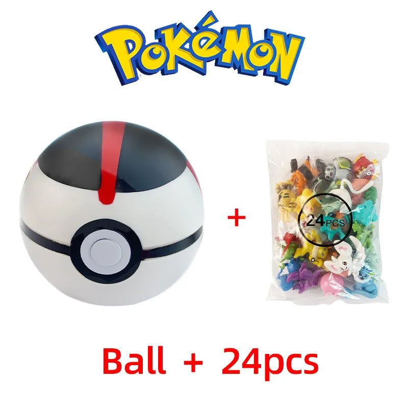 24PCS Pokémon Mini Figures Set – Pikachu Pokeball Tomy Anime Action Model Toys Collection Gift for Kids