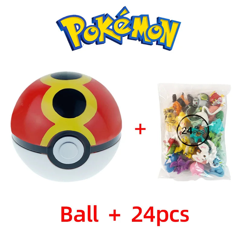 24PCS Pokémon Mini Figures Set – Pikachu Pokeball Tomy Anime Action Model Toys Collection Gift for Kids