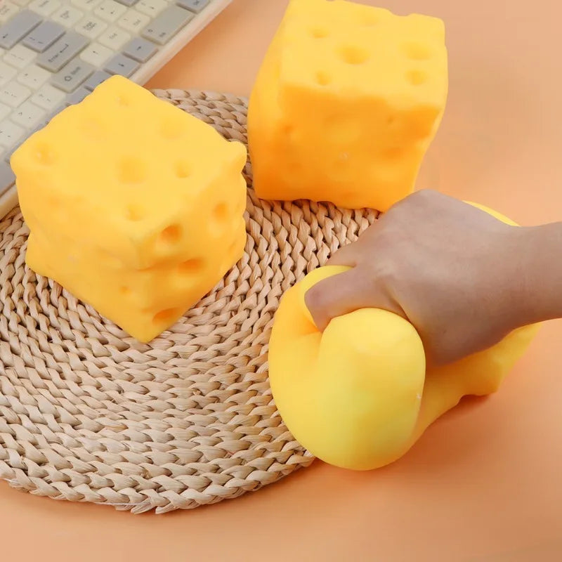 Giant Cheese Squishy Stress Ball – Slow Rising Sensory Fidget Toy for Anxiety Stress Relief Adults Kids