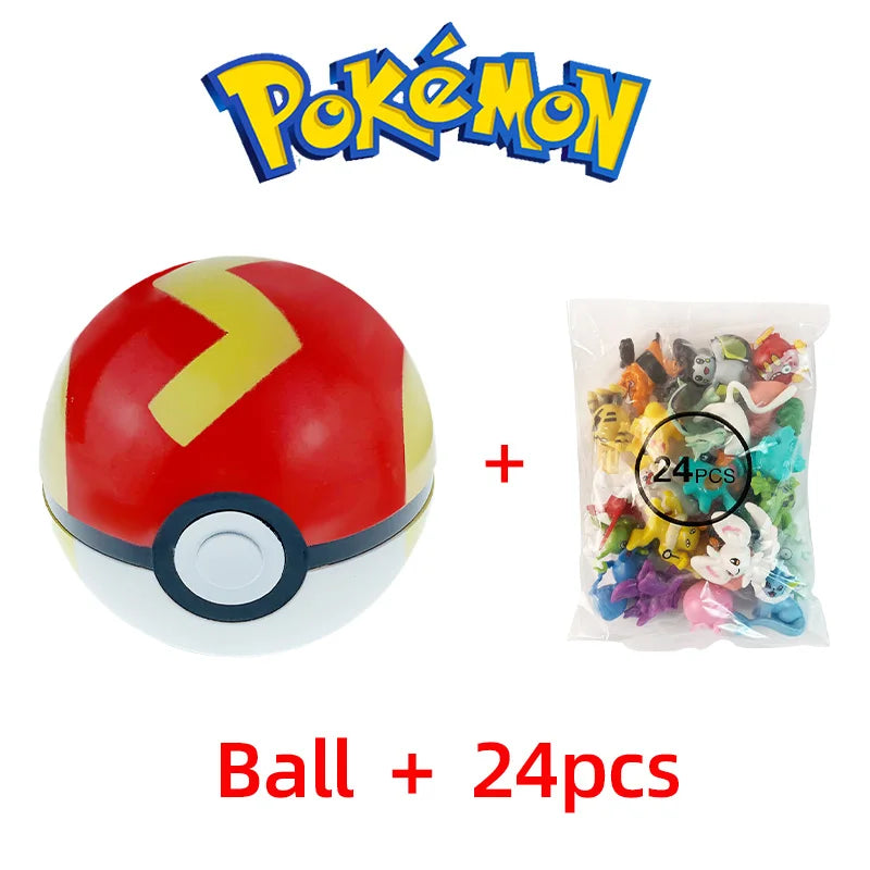 24PCS Pokémon Mini Figures Set – Pikachu Pokeball Tomy Anime Action Model Toys Collection Gift for Kids