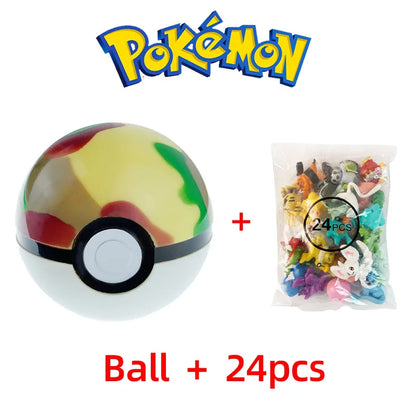 24PCS Pokémon Mini Figures Set – Pikachu Pokeball Tomy Anime Action Model Toys Collection Gift for Kids