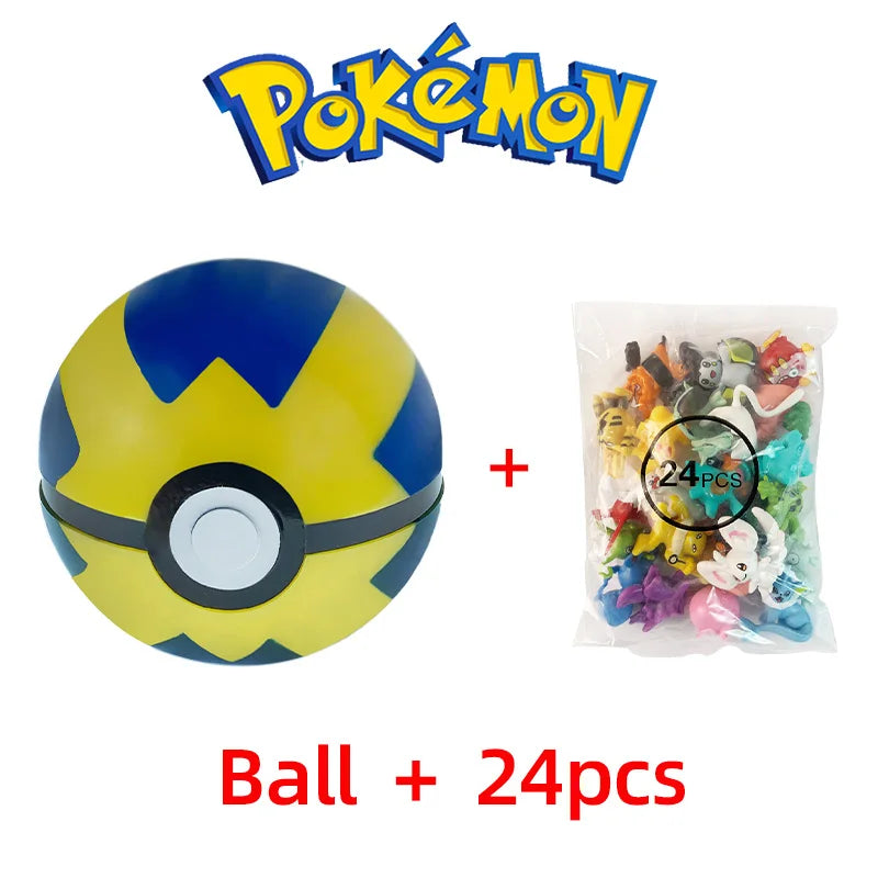 24PCS Pokémon Mini Figures Set – Pikachu Pokeball Tomy Anime Action Model Toys Collection Gift for Kids