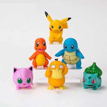 Pokémon Anime Figures Set – Pikachu Charmander Squirtle Bulbasaur Psyduck Jigglypuff Kawaii Collectible Toys for Kids Gift