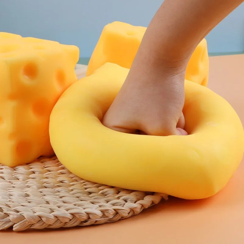 Giant Cheese Squishy Stress Ball – Slow Rising Sensory Fidget Toy for Anxiety Stress Relief Adults Kids