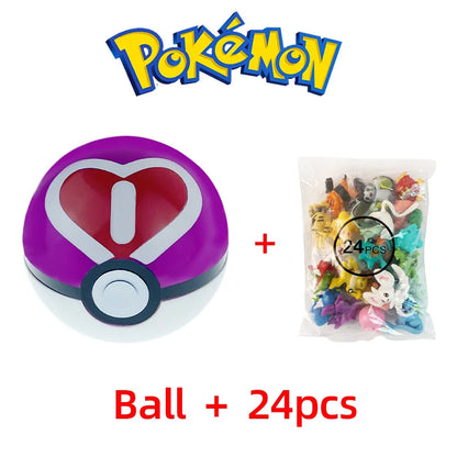 24PCS Pokémon Mini Figures Set – Pikachu Pokeball Tomy Anime Action Model Toys Collection Gift for Kids