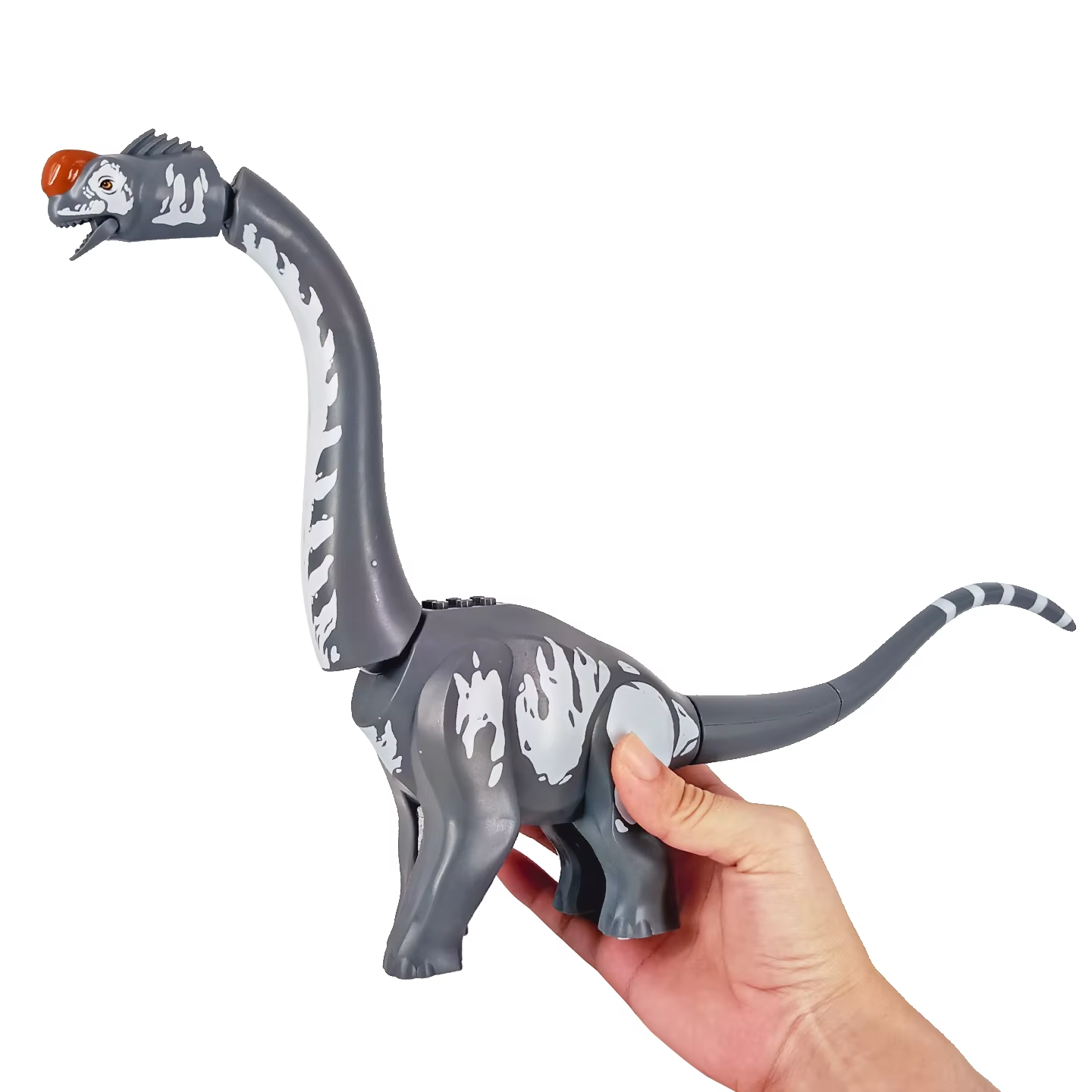 Titanosaurus Dinosaur Building Block Toy | Realistic Soft Rubber Dinosaur Figure with Construction Bricks | Educational STEM Toy for Kids