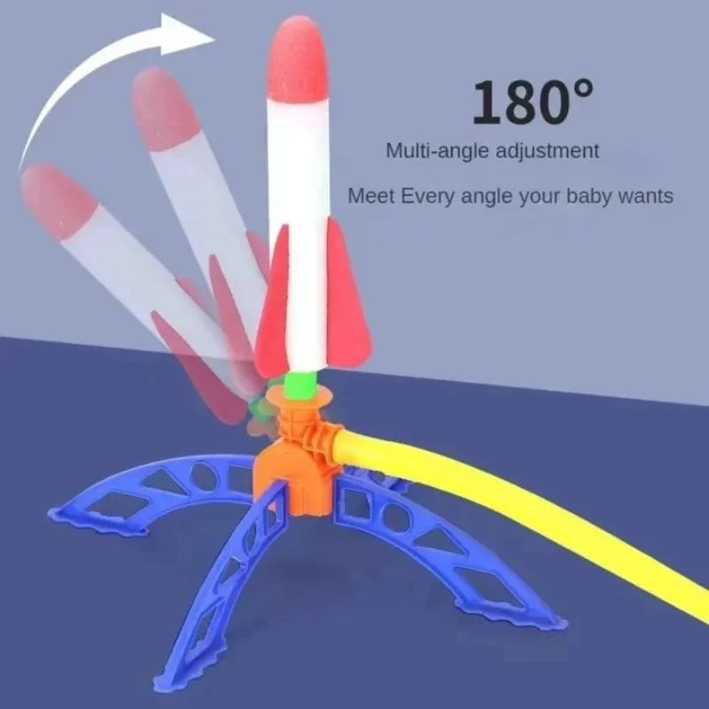Kids Air Powered Rocket Launcher Toy – Outdoor Foam Stomp Rocket Foot Pump Game for Children