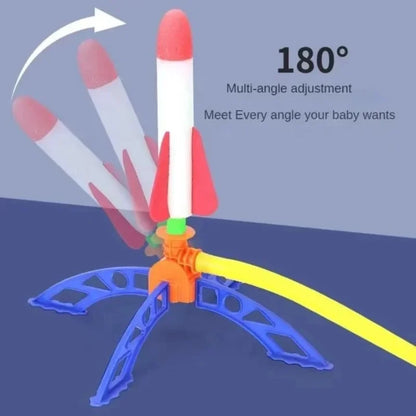 Kids Air Powered Rocket Launcher Toy – Outdoor Foam Stomp Rocket Foot Pump Game for Children