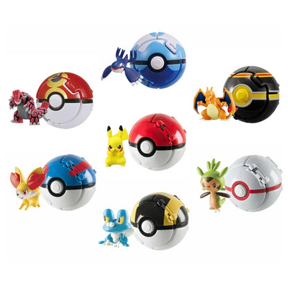 Pokémon Pokeball Anime Figures – Pikachu Charizard Piplup Kyogre Pocket Monster Action Model Toy Gifts