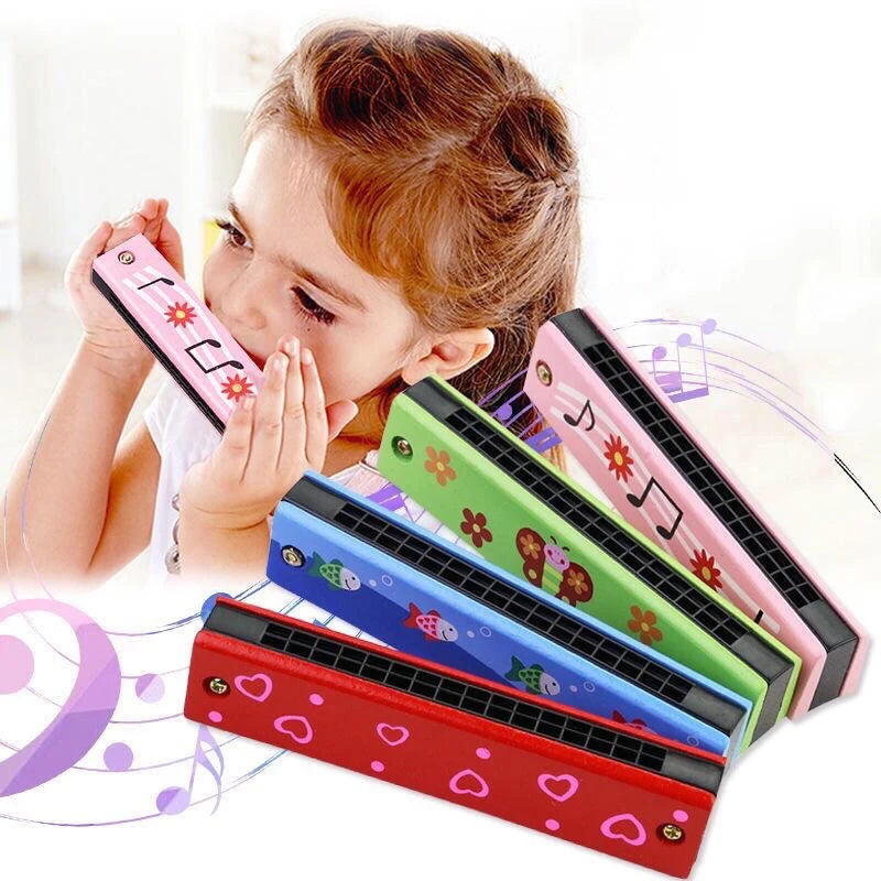 Kids Wooden Harmonica Toy – Beginner Musical Instrument for Early Learning Music Education