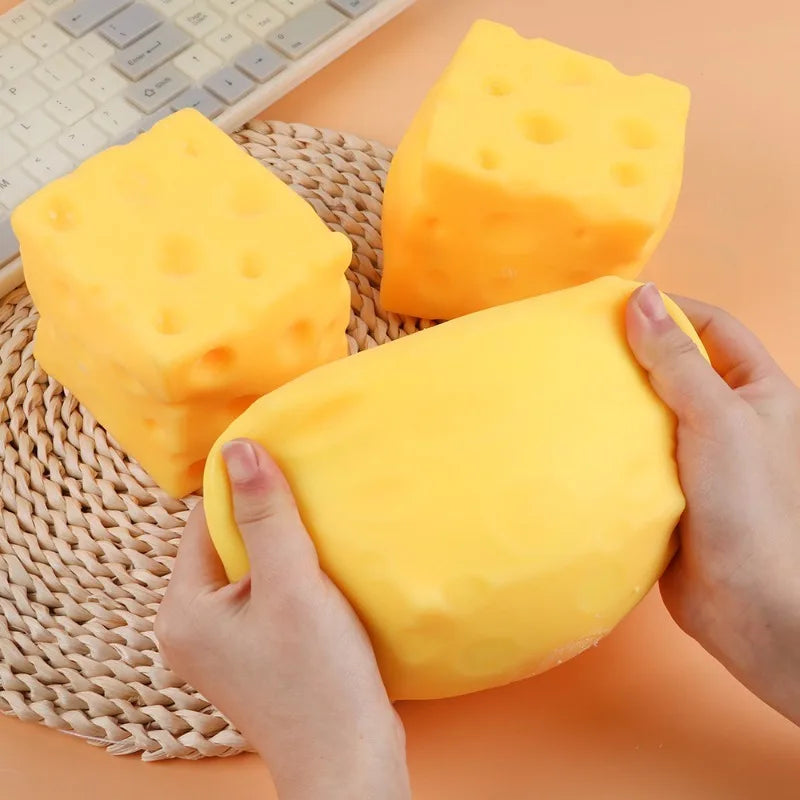 Giant Cheese Squishy Stress Ball – Slow Rising Sensory Fidget Toy for Anxiety Stress Relief Adults Kids