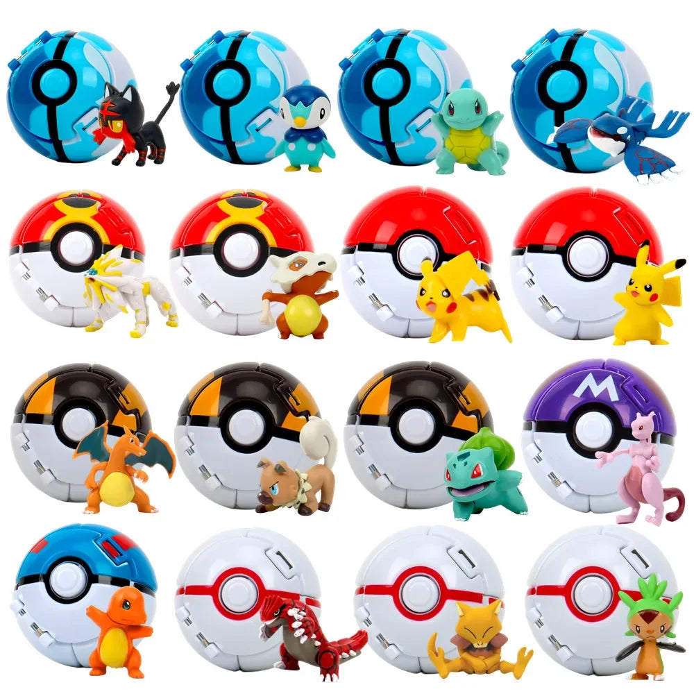 Pokémon Pokeball Anime Figures – Pikachu Charizard Piplup Kyogre Pocket Monster Action Model Toy Gifts